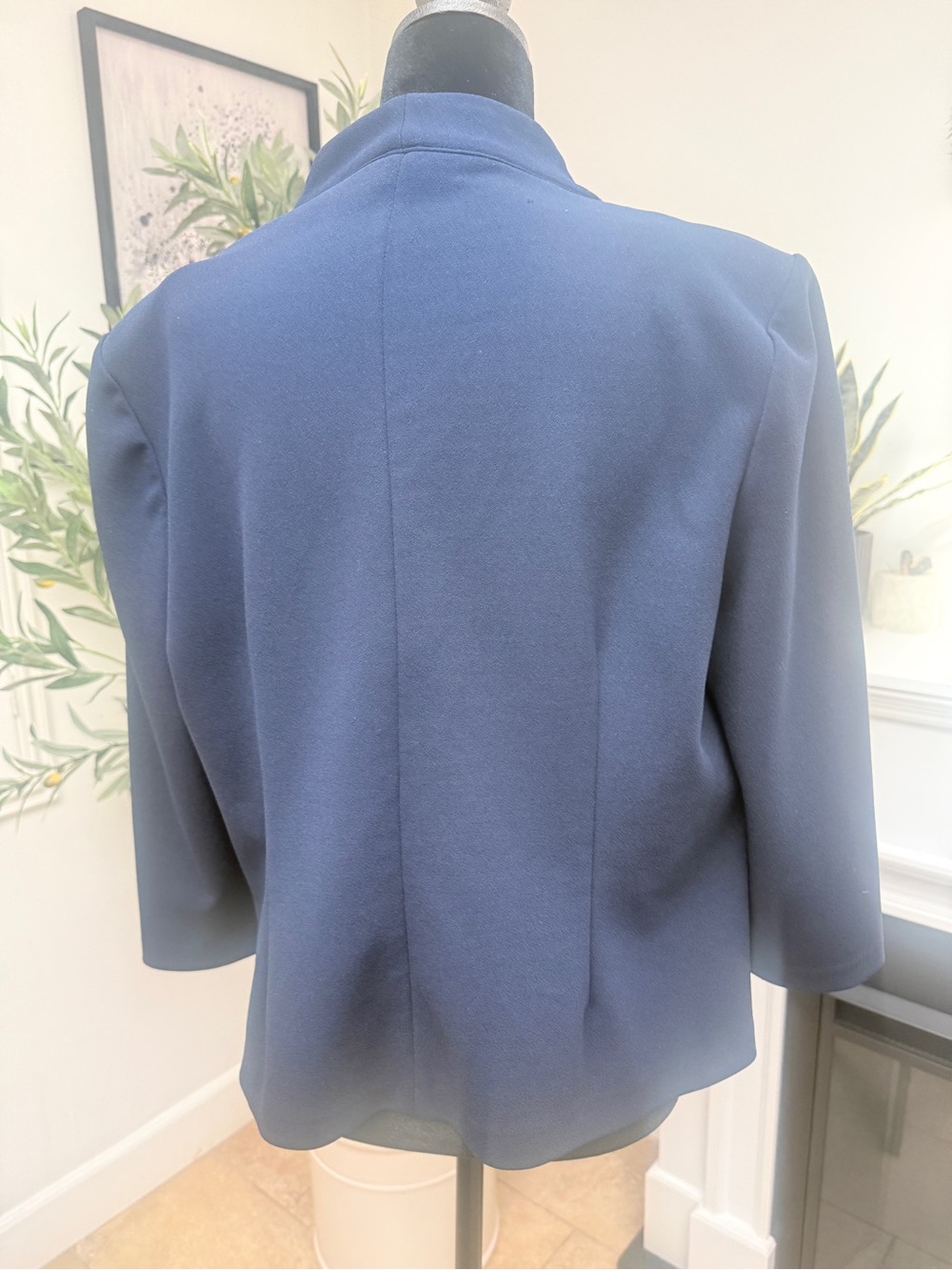 NYCC Women’s Navy Open-Front Blazer Jacket - Picture 2 of 3